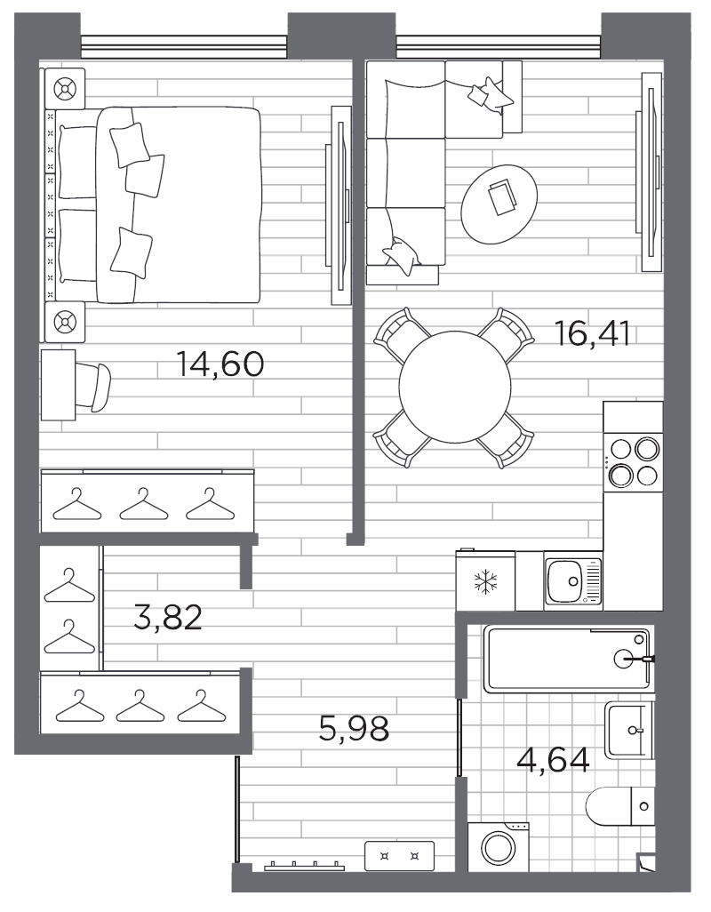 1-комнатная квартира, 45.45 м²; этаж: 5 - купить в Санкт-Петербурге
