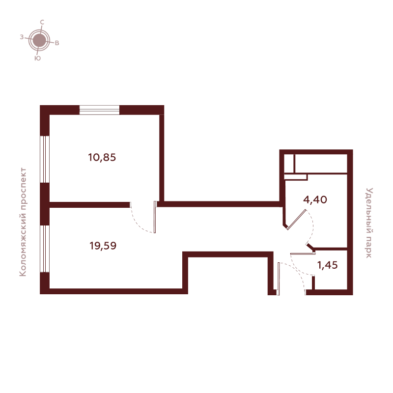 1-комнатная квартира, 36.29 м²; этаж: 22 - купить в Санкт-Петербурге