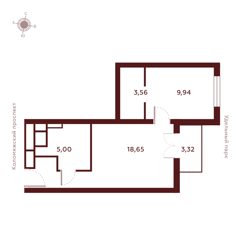 1-комнатная квартира, 40.47 м²; этаж: 14 - купить в Санкт-Петербурге