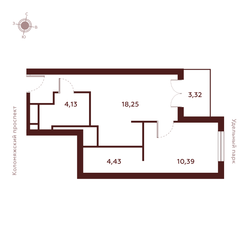 1-комнатная квартира, 40.52 м²; этаж: 14 - купить в Санкт-Петербурге