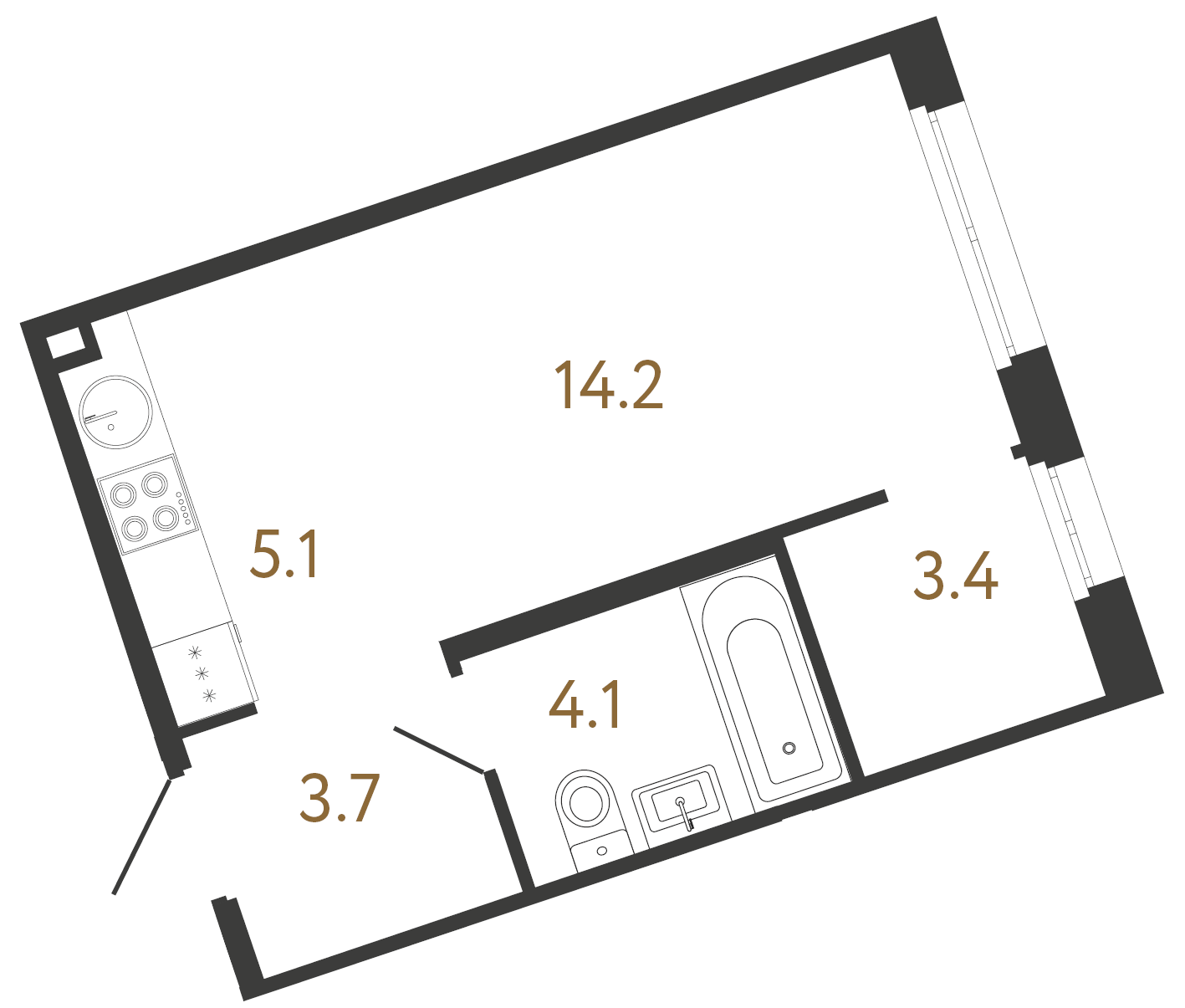 1-комнатная квартира, 30.5 м²; этаж: 7 - купить в Санкт-Петербурге