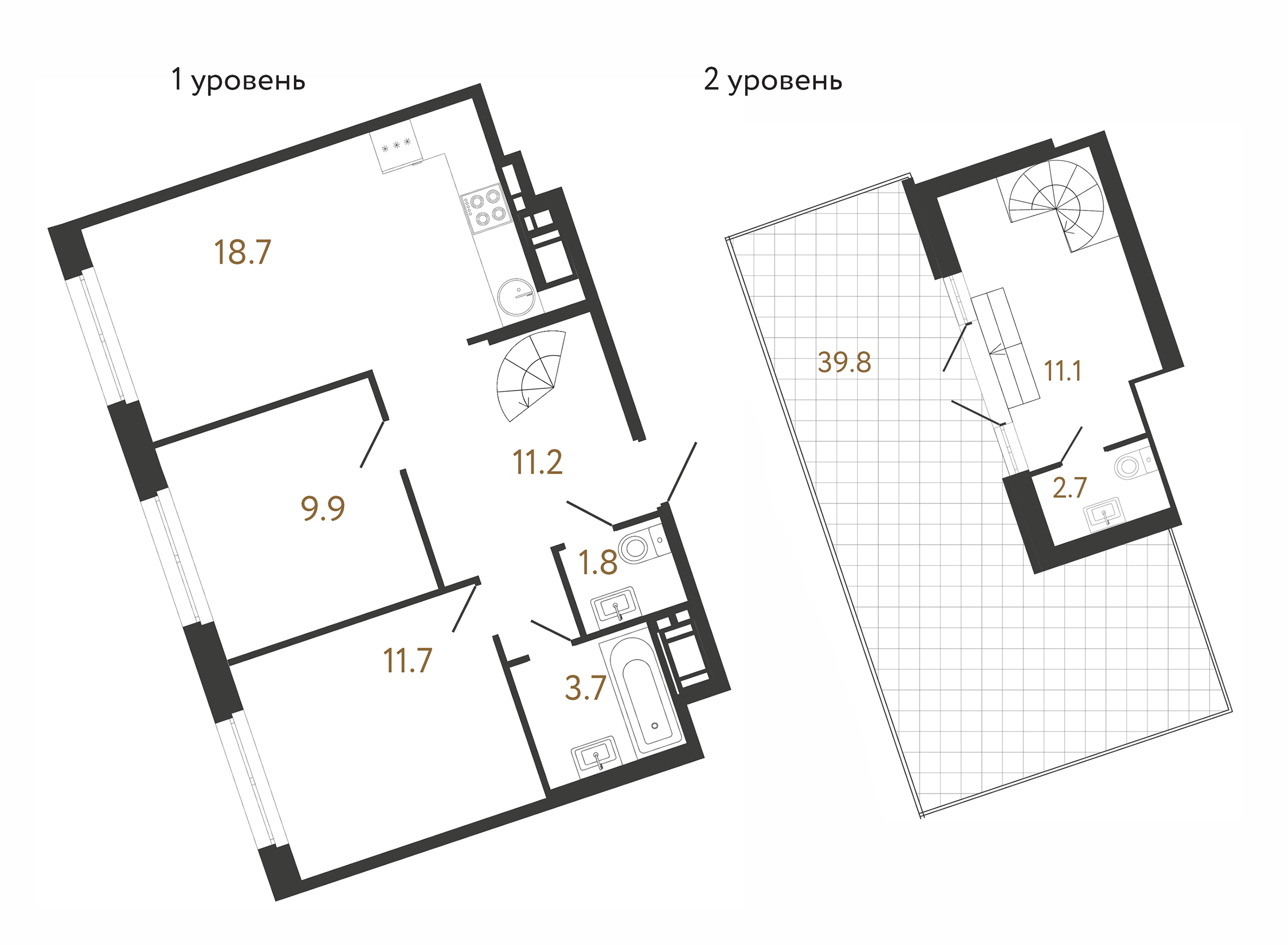 2-комнатная квартира  №93 в Литера: 70.8 м², этаж 8 - купить в Санкт-Петербурге