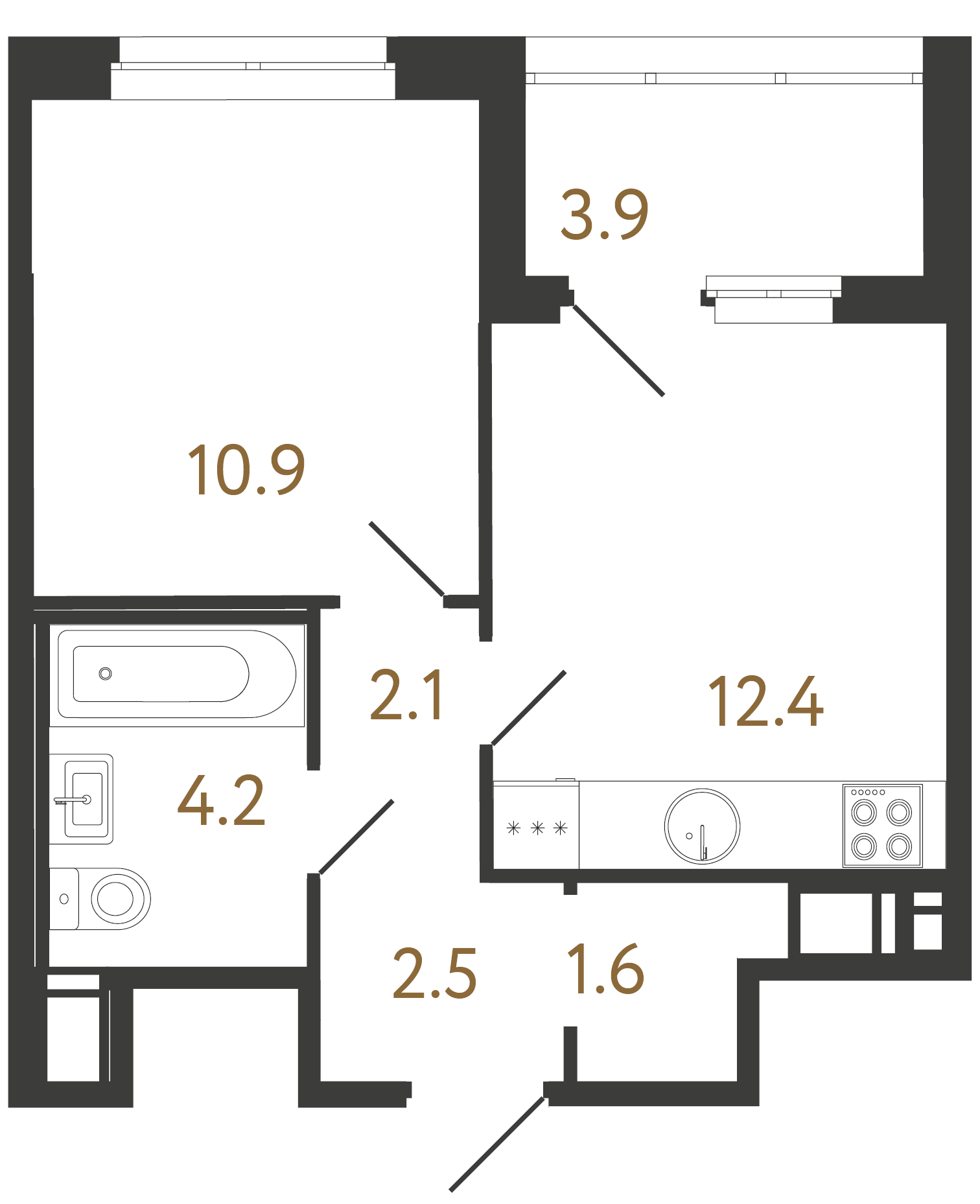1-комнатная квартира, 33.6 м²; этаж: 11 - купить в Санкт-Петербурге