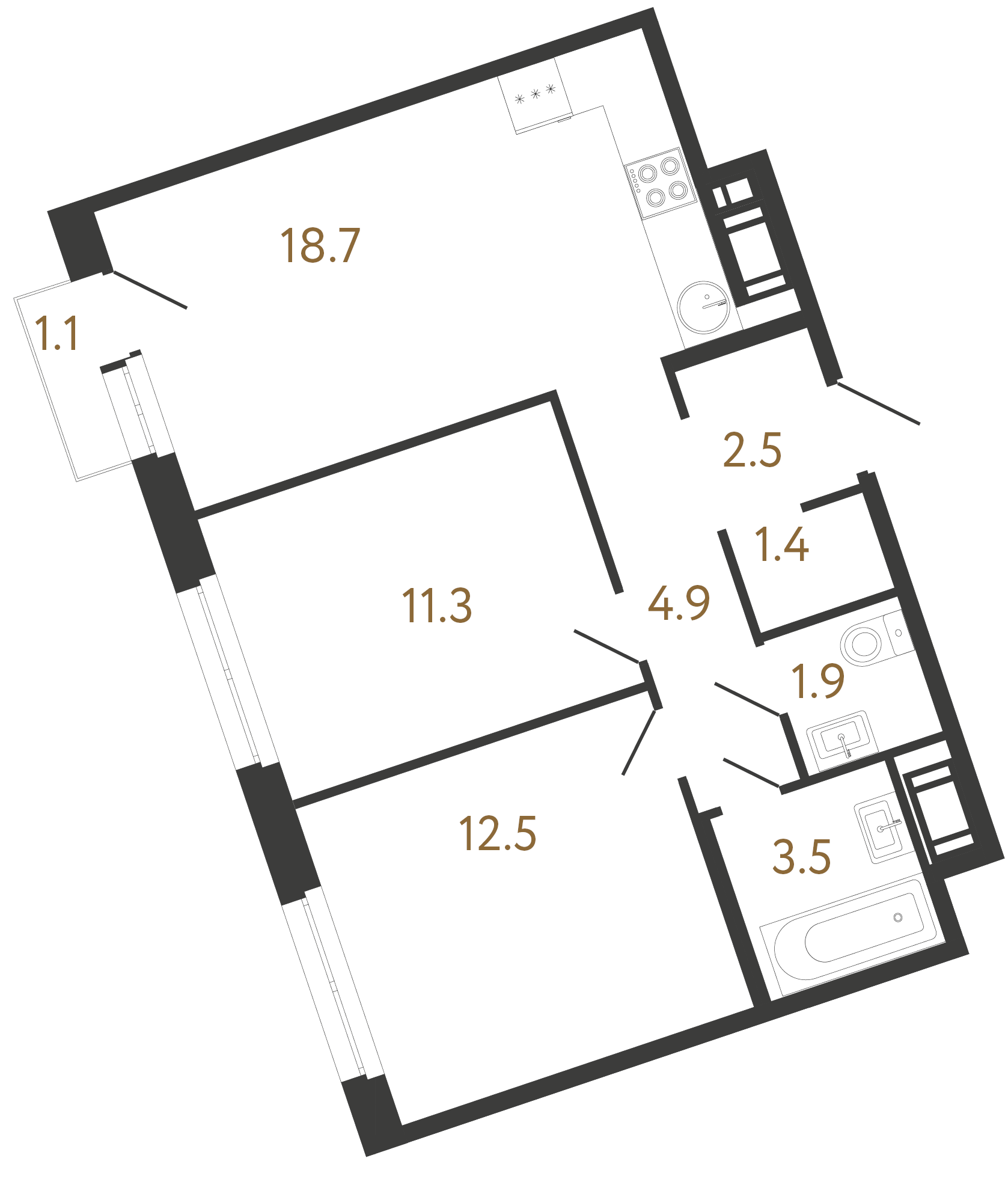 2-комнатная квартира, 56.7 м²; этаж: 4 - купить в Санкт-Петербурге