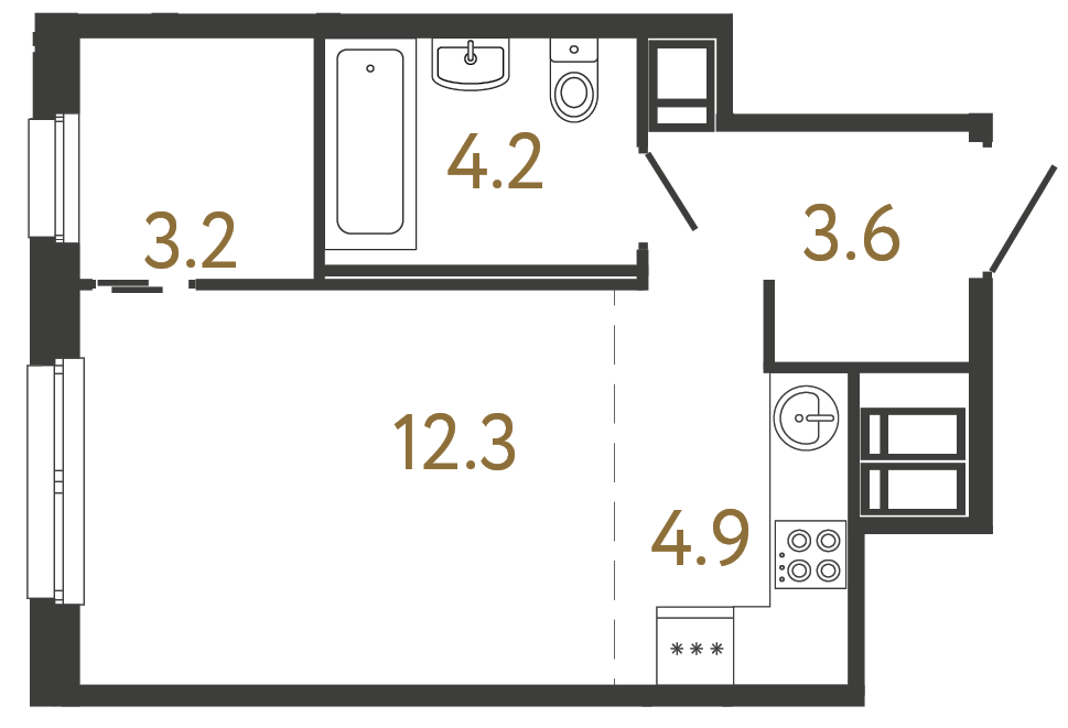 1-комнатная квартира, 28.2 м²; этаж: 11 - купить в Санкт-Петербурге