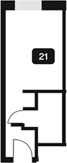 1-комнатная квартира, 21.6 м²; этаж: 6 - купить в Санкт-Петербурге