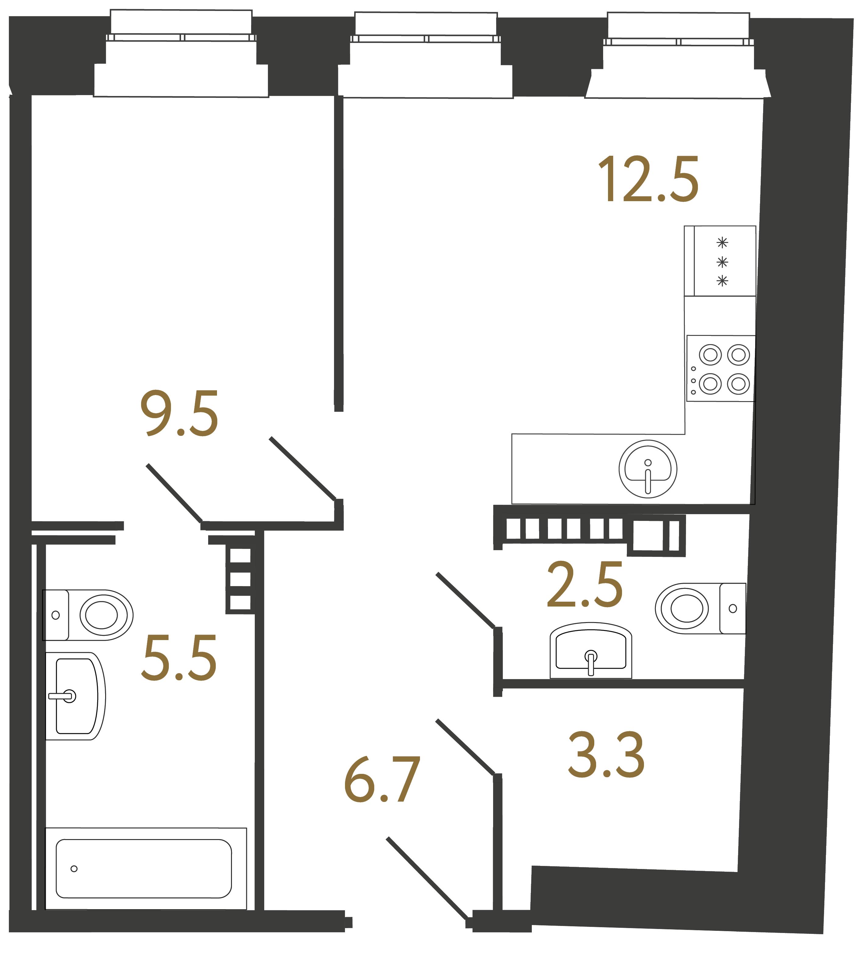 1-комнатная квартира, 40 м²; этаж: 4 - купить в Санкт-Петербурге