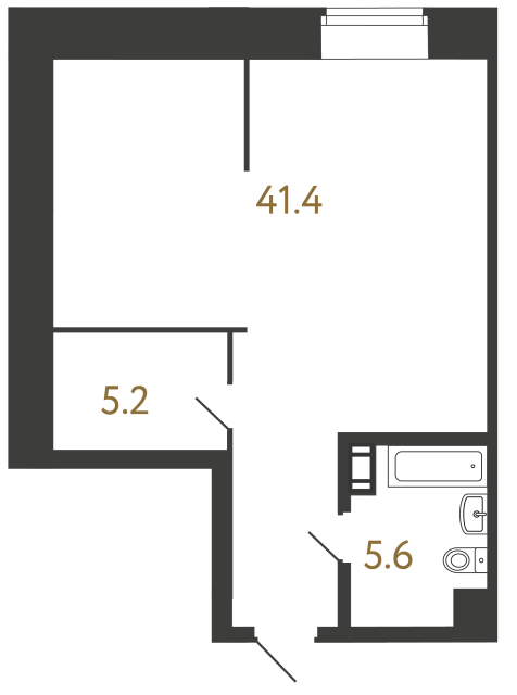 1-комнатная квартира, 52.2 м²; этаж: 1 - купить в Санкт-Петербурге