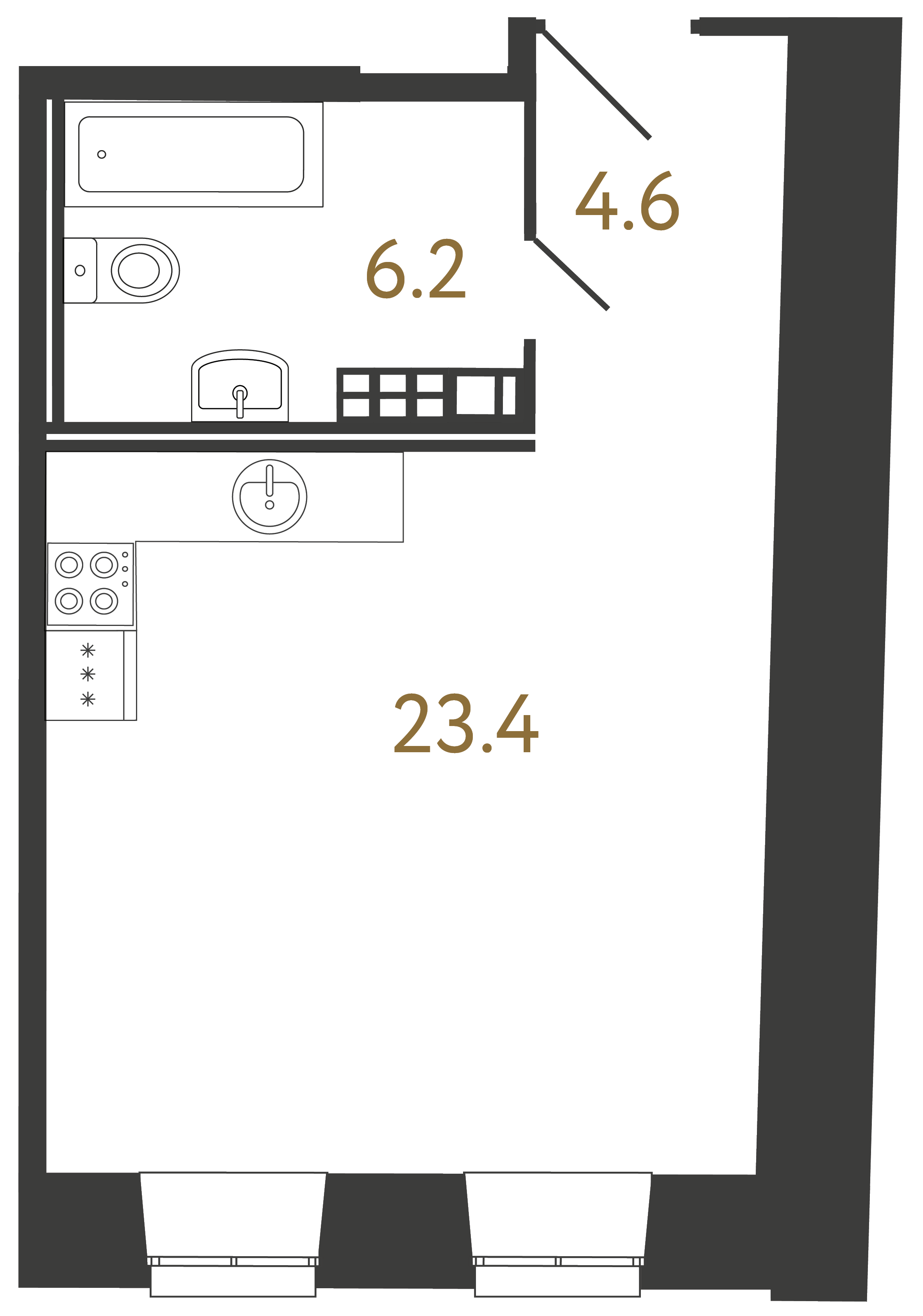 1-комнатная квартира, 34.2 м²; этаж: 4 - купить в Санкт-Петербурге