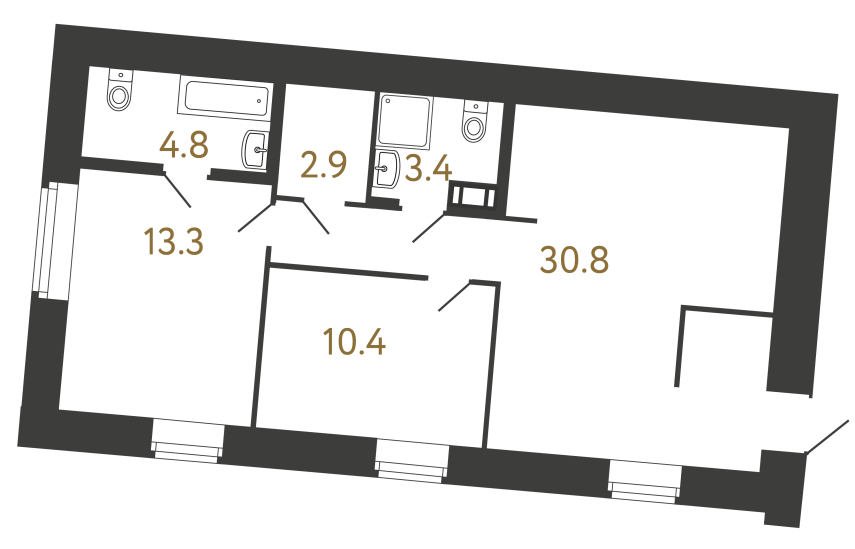 2-комнатная квартира, 65.6 м²; этаж: 2 - купить в Санкт-Петербурге