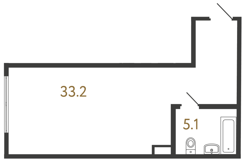 1-комнатная квартира, 38.3 м²; этаж: 3 - купить в Санкт-Петербурге