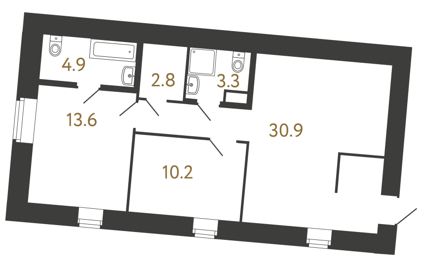 2-комнатная квартира, 65.7 м²; этаж: 4 - купить в Санкт-Петербурге
