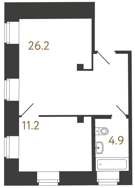 1-комнатная квартира, 42.3 м²; этаж: 1 - купить в Санкт-Петербурге