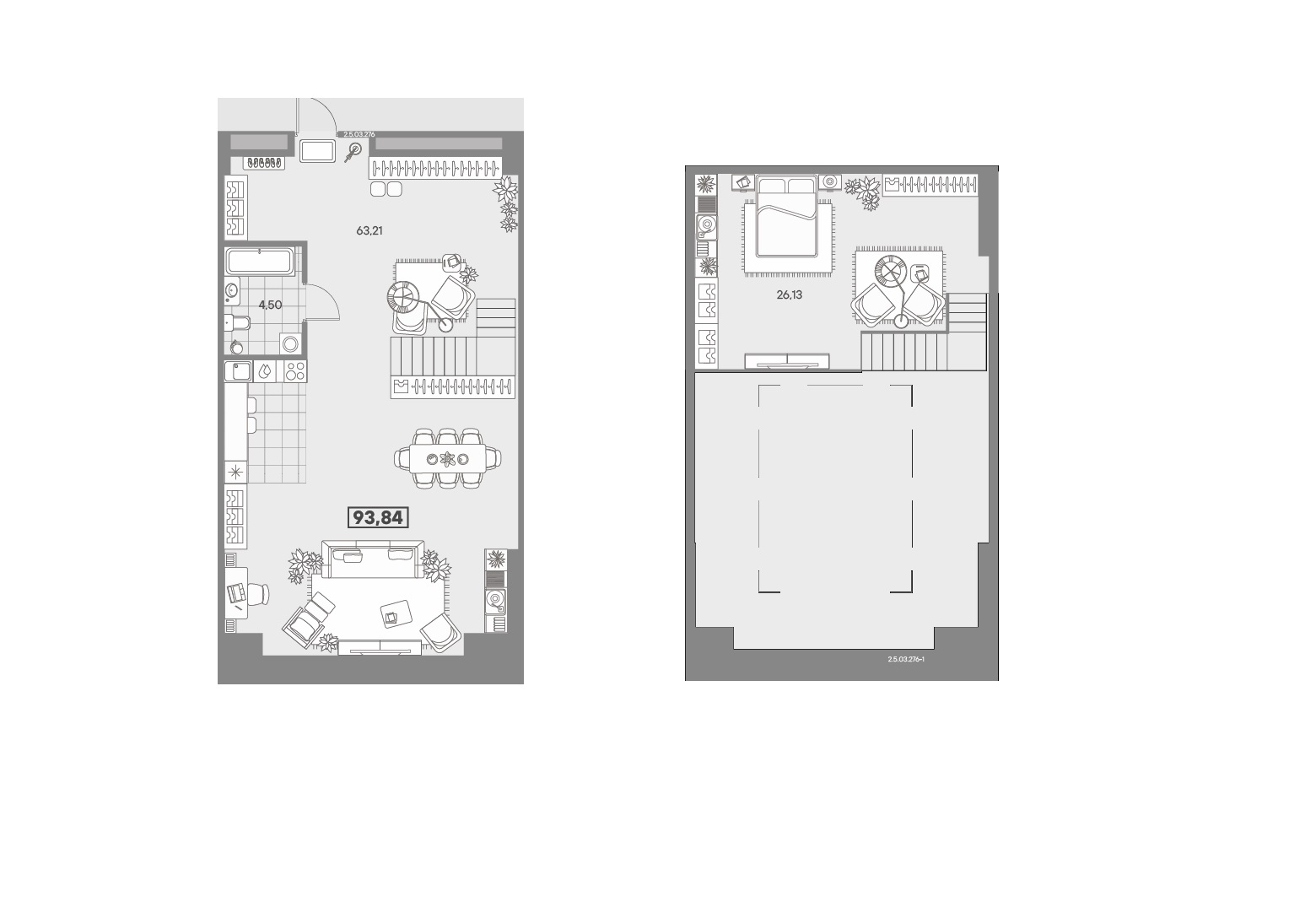 1-комнатная квартира №276 в Avant 2-й корпус: 93.84 м², этаж 3 - купить в Санкт-Петербурге