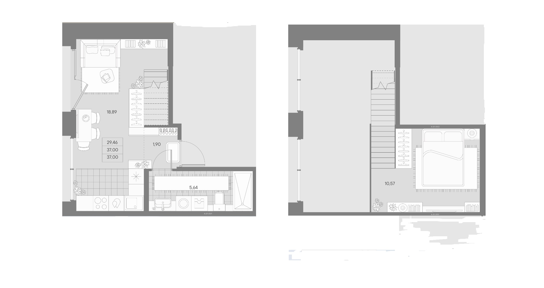 1-комнатная квартира №21А в Alpen: 37.53 м², этаж 1 - купить в Санкт-Петербурге