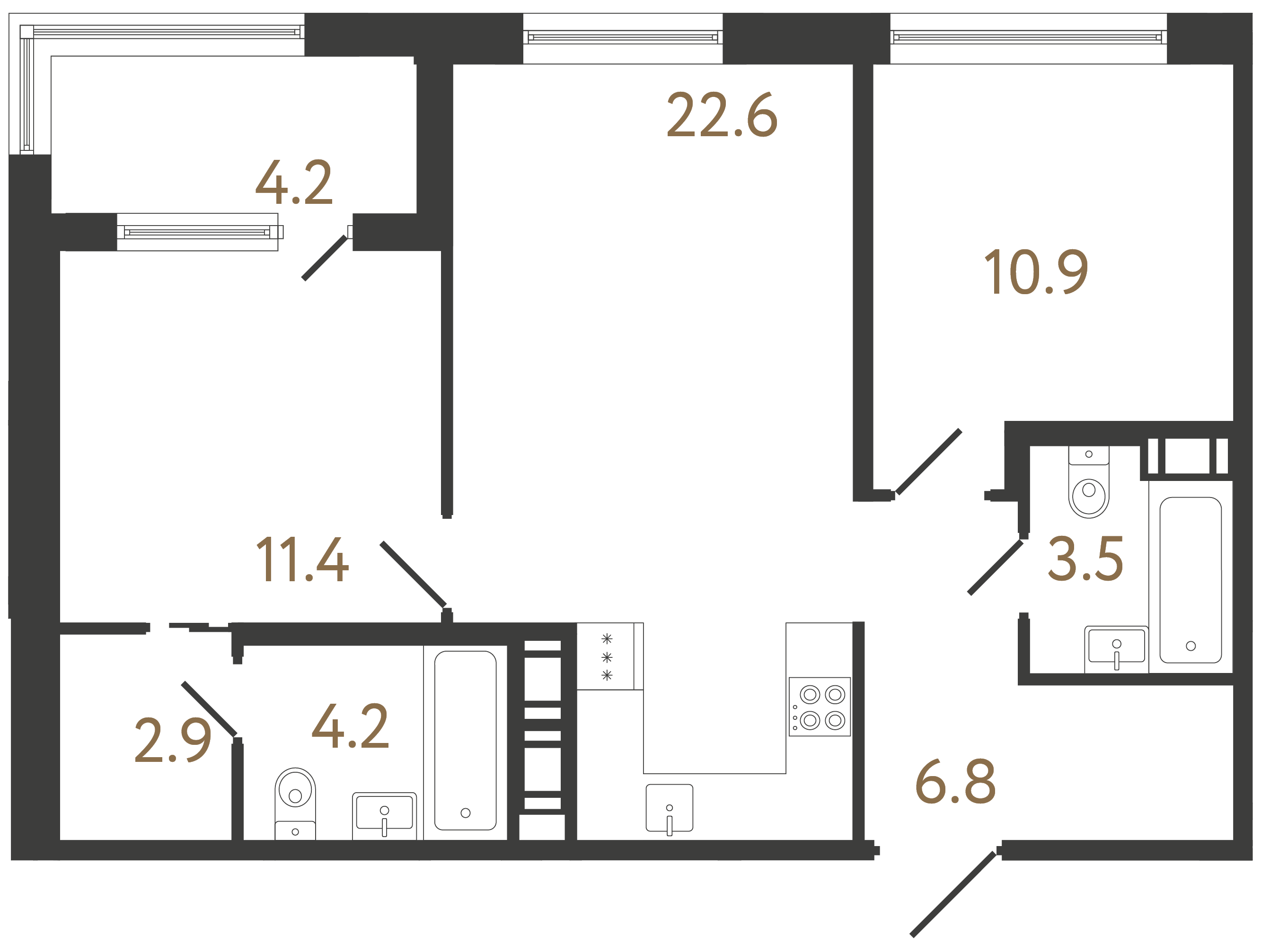 2-комнатная квартира, 62.3 м²; этаж: 8 - купить в Санкт-Петербурге