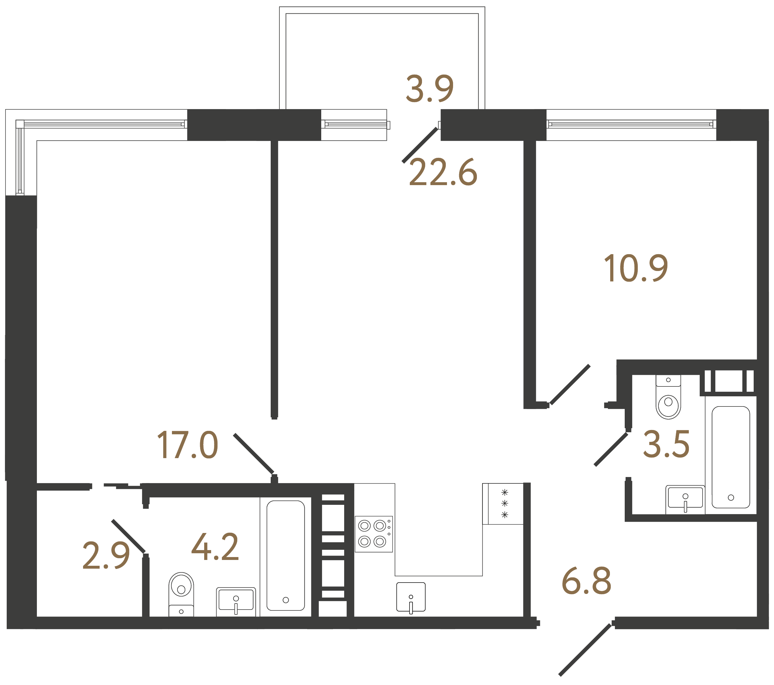 2-комнатная квартира, 67.9 м²; этаж: 10 - купить в Санкт-Петербурге
