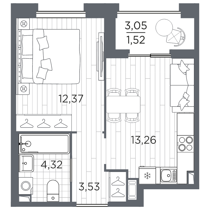 1-комнатная квартира, 35 м²; этаж: 3 - купить в Санкт-Петербурге