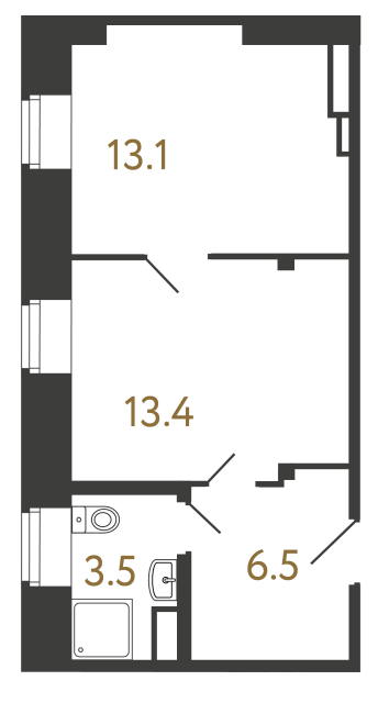 1-комнатная квартира, 36.5 м²; этаж: 4 - купить в Санкт-Петербурге