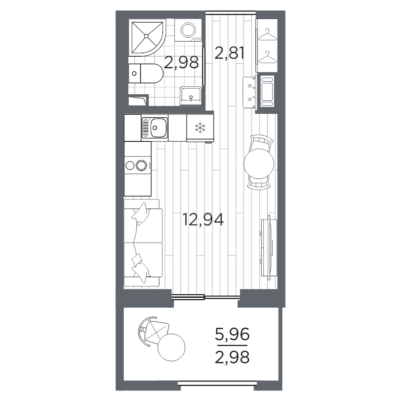 1-комнатная квартира, 21.71 м²; этаж: 8 - купить в Санкт-Петербурге