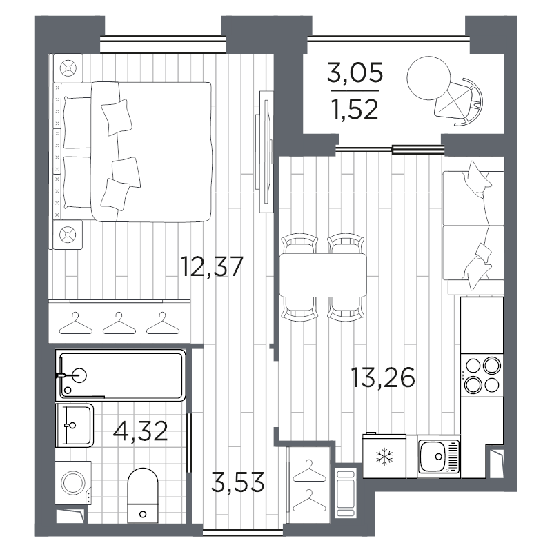 1-комнатная квартира, 35 м²; этаж: 8 - купить в Санкт-Петербурге