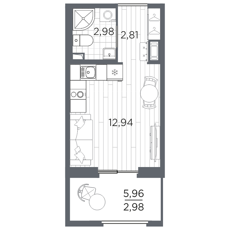 1-комнатная квартира, 21.71 м²; этаж: 4 - купить в Санкт-Петербурге