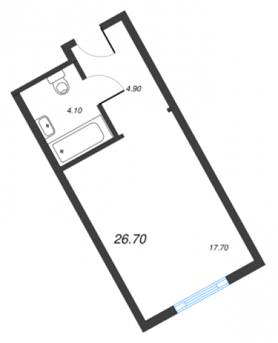 1-комнатная квартира, 26 м²; этаж: 13 - купить в Санкт-Петербурге