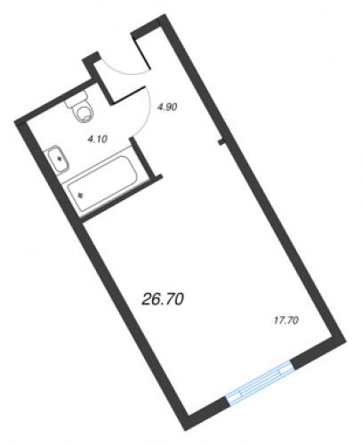 1-комнатная квартира, 25.9 м²; этаж: 11 - купить в Санкт-Петербурге