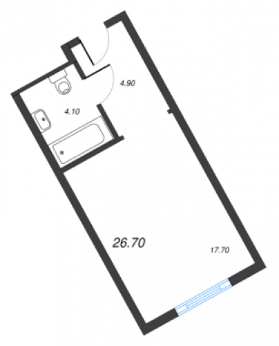 1-комнатная квартира, 25.9 м²; этаж: 14 - купить в Санкт-Петербурге
