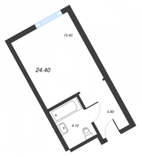 1-комнатная квартира, 23.5 м²; этаж: 14 - купить в Санкт-Петербурге