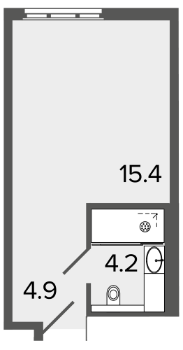 1-комнатная квартира, 23.7 м²; этаж: 11 - купить в Санкт-Петербурге
