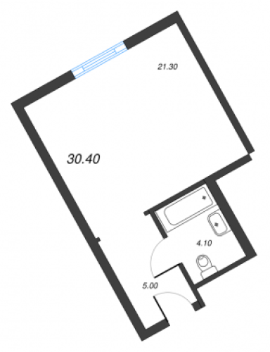 1-комнатная квартира №103 в: М103: 29.7 м²; этаж: 9 - купить в Санкт-Петербурге