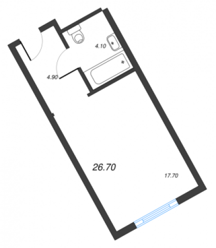 1-комнатная квартира, 25.8 м²; этаж: 4 - купить в Санкт-Петербурге