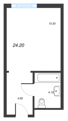 1-комнатная квартира, 24.2 м²; этаж: 3 - купить в Санкт-Петербурге