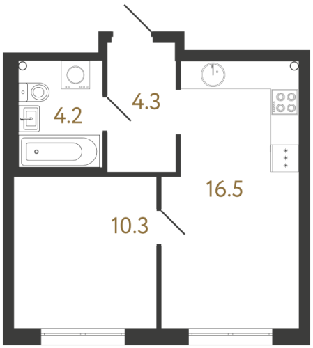 1-комнатная квартира, 35.3 м²; этаж: 2 - купить в Санкт-Петербурге