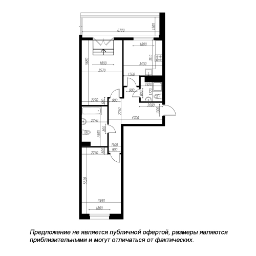 2-комнатная квартира, 78.8 м²; этаж: 9 - купить в Санкт-Петербурге