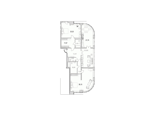 2-комнатная квартира, 150.2 м²; этаж: 4 - купить в Санкт-Петербурге