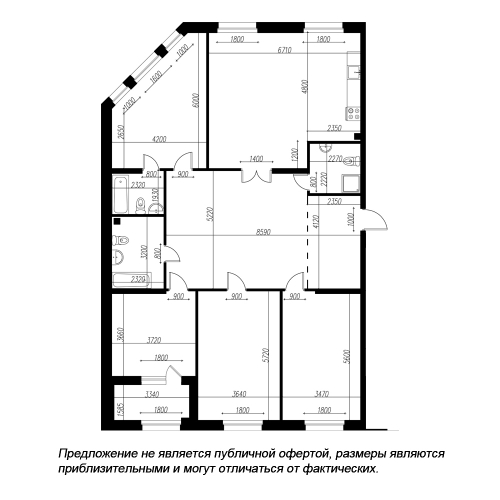 4-комнатная квартира, 172.6 м²; этаж: 2 - купить в Санкт-Петербурге