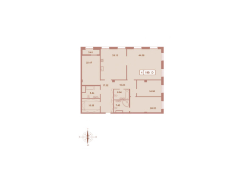 4-комнатная квартира, 199.5 м²; этаж: 8 - купить в Санкт-Петербурге