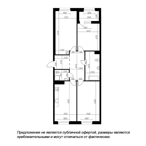 3-комнатная квартира, 110.5 м²; этаж: 9 - купить в Санкт-Петербурге