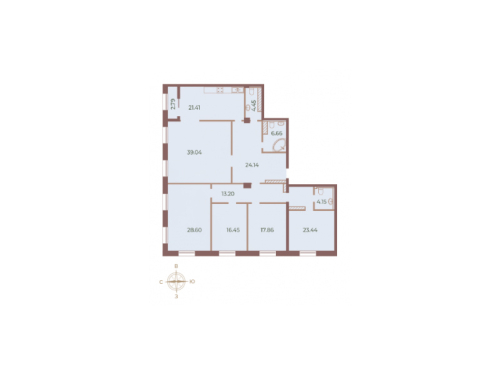 4-комнатная квартира, 201.4 м²; этаж: 9 - купить в Санкт-Петербурге