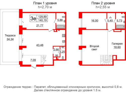 2-комнатная квартира, 129.89 м²; этаж: 1 - купить в Санкт-Петербурге