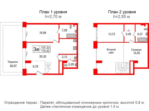 2-комнатная квартира № в: IMPERIAL CLUB: 107.33 м²; этаж: 1 - купить в Санкт-Петербурге