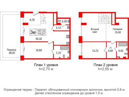 2-комнатная квартира № в: IMPERIAL CLUB: 107.12 м²; этаж: 1 - купить в Санкт-Петербурге