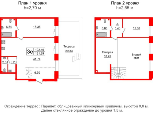 2-комнатная квартира № в: IMPERIAL CLUB: 122.49 м²; этаж: 1 - купить в Санкт-Петербурге