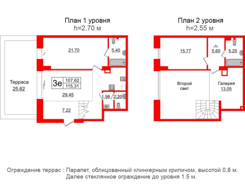 2-комнатная квартира № в: IMPERIAL CLUB: 107.62 м²; этаж: 1 - купить в Санкт-Петербурге
