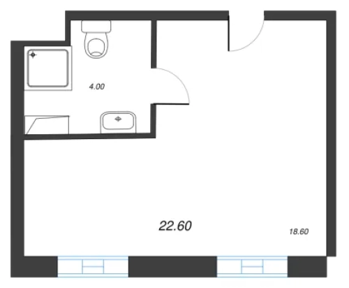 1-комнатная квартира № в: VIDI: 22.4 м²; этаж: 9 - купить в Санкт-Петербурге
