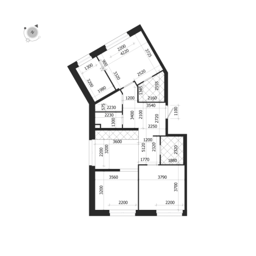 2-комнатная квартира №47 в: ЛДМ: 87.4 м²; этаж: 2 - купить в Санкт-Петербурге