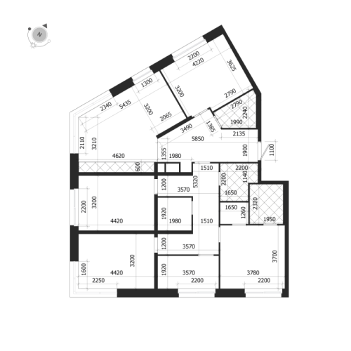 4-комнатная квартира №47 в: ЛДМ: 132.5 м²; этаж: 6 - купить в Санкт-Петербурге