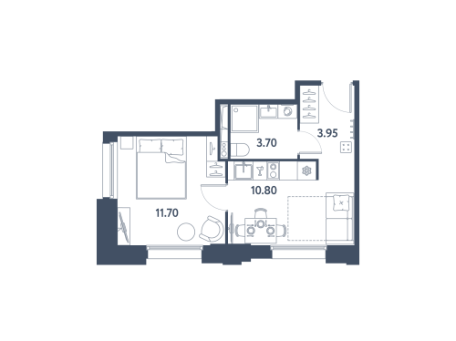 1-комнатная квартира, 30.15 м²; этаж: 5 - купить в Санкт-Петербурге